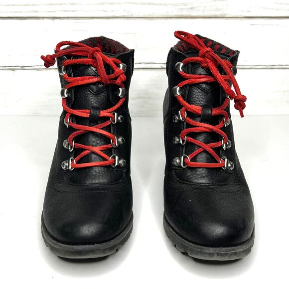 Sperry Celeste Wedge Boot Black Plaid Lace Up Shoe Size 10 - Picture 4 of 10